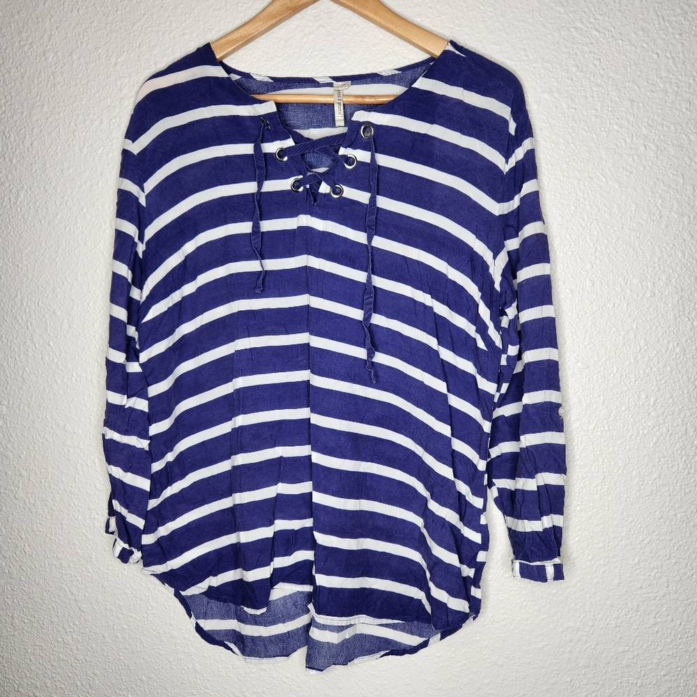 Grand & Greene Navy and White Striped Shirt